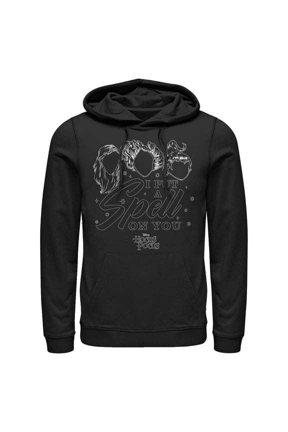 Men's Hocus Pocus Spell on You Silhouette Pull Over Hoodie Black Medium