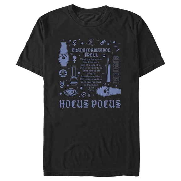 Men's Hocus Pocus Transformation Spell Graphic Tee Black Medium