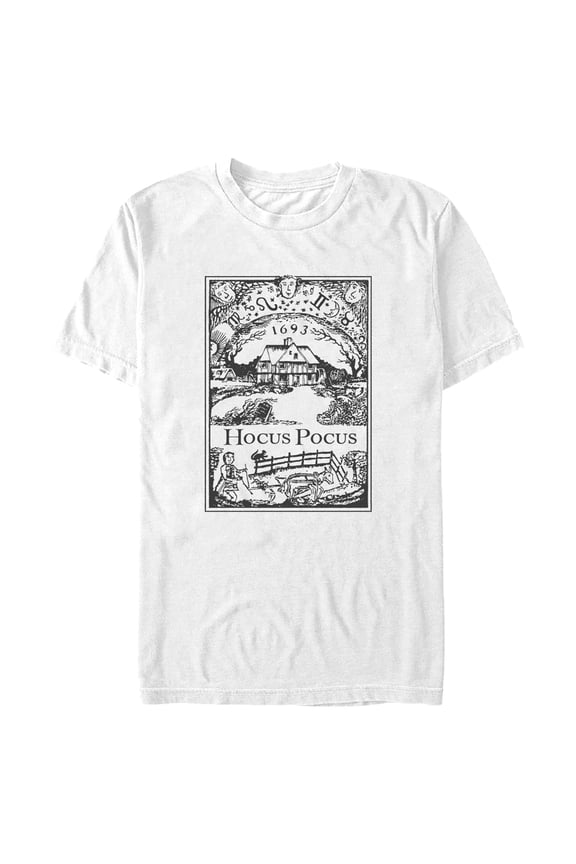 Men's Hocus Pocus Vintage Salem Poster Graphic Tee White 3X Large