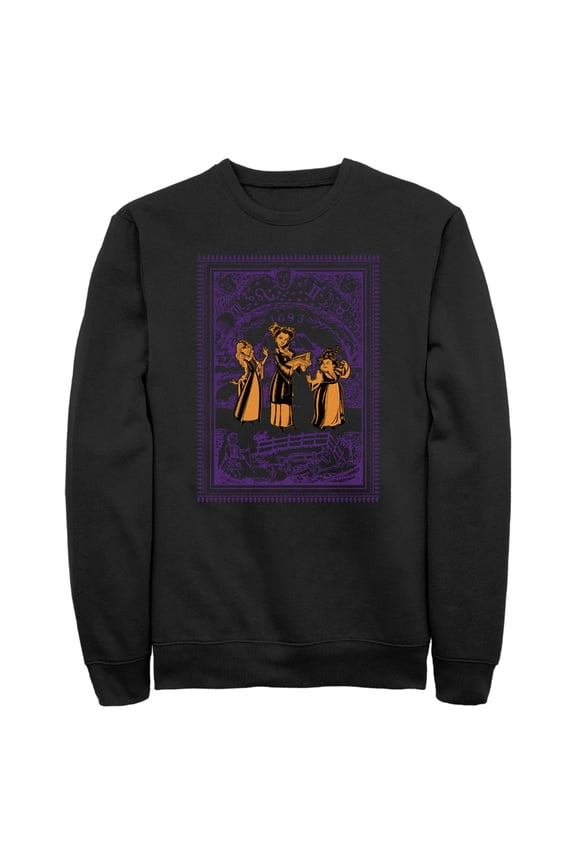 Men's Hocus Pocus Vintage Witches Print  Sweatshirt Black Medium