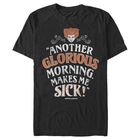 Men's Hocus Pocus Winifred Glorious Morning Graphic Tee Black 2X Large