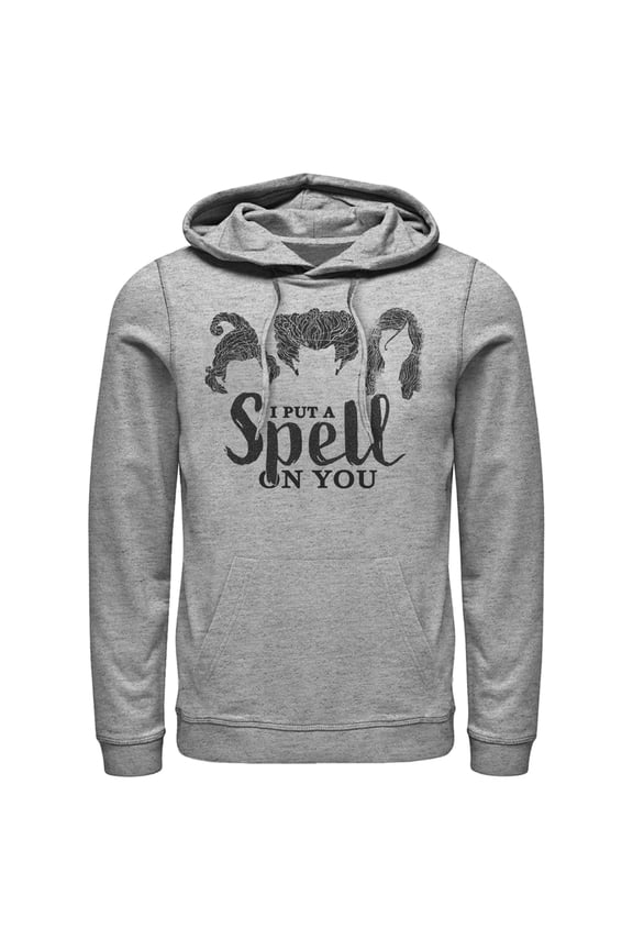 Men's Hocus Pocus Witch's Spell on You Pull Over Hoodie Athletic Heather Small