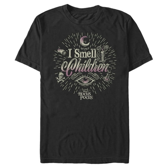 Men's Hocus Pocus Witches Smell Children  Graphic Tee Black Medium