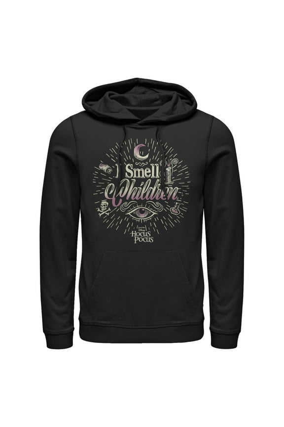 Men's Hocus Pocus Witches Smell Children Pull Over Hoodie Black 3X Large
