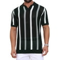 thumbnail image 1 of Men's Hollow Knit Polo Shirt V Neck Short Sleeve Golf Polo Shirts S Black, 1 of 6