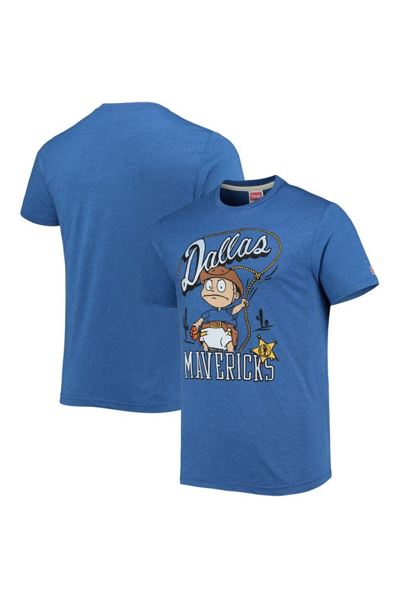 Men's Homage Blue Dallas Mavericks NBA x Rugrats Tri-Blend T-Shirt