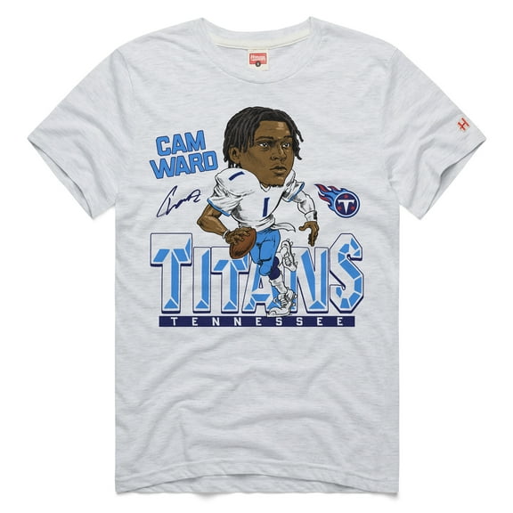Unisex Homage Cameron Ward Ash Tennessee Titans Caricature Player Graphic Tri-Blend T-Shirt