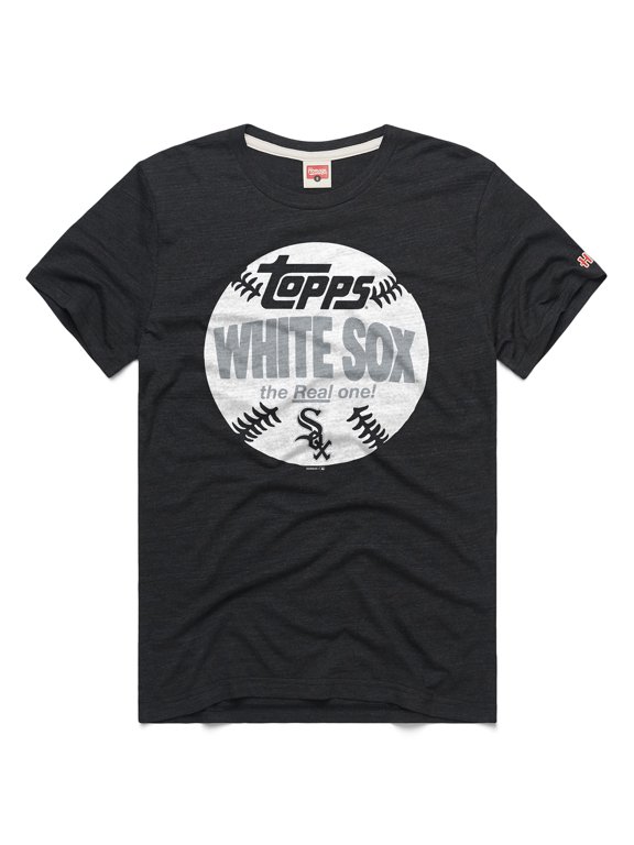 Men's Homage Charcoal Chicago White Sox MLB x Topps Baseball The Real One Tri-Blend T-Shirt