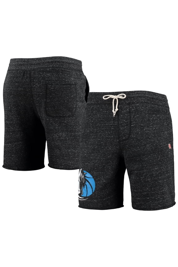 Men's Homage Charcoal Dallas Mavericks Primary Logo Tri-Blend Sweat Shorts