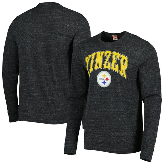 Men's Homage Charcoal Pittsburgh Steelers Hyper Local Tri-Blend Long Sleeve T-Shirt