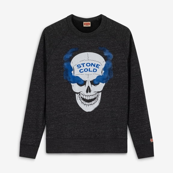 Men's Homage Charcoal "Stone Cold" Steve Austin Skull Tri-Blend Raglan Sweatshirt