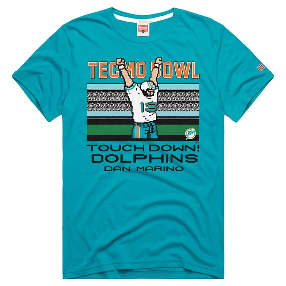 Unisex Homage Dan Marino Aqua Miami Dolphins Tecmo Bowl Retired Player Graphic Tri-Blend T-Shirt