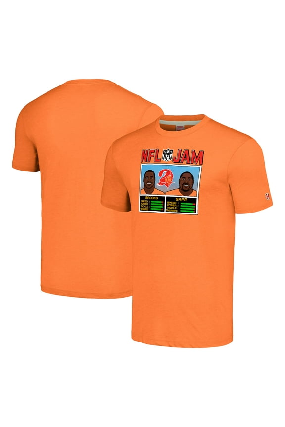 Unisex Homage Derrick Brooks & Warren Sapp Orange Tampa Bay Buccaneers NFL Jam Retired Tri-Blend T-Shirt