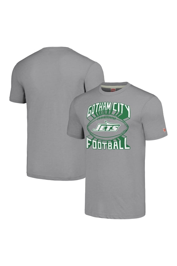 Men's Homage Gray New York Jets Hyper Local Tri-Blend T-Shirt