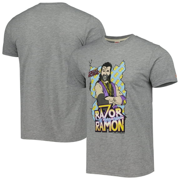 Men's Homage Gray Razor Ramon WWE Tri-Blend T-Shirt
