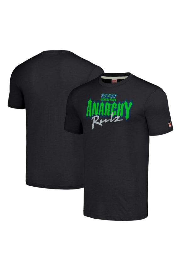 Men's Homage Heather Charcoal ECW Anarchy Rulz Tri-Blend T-Shirt