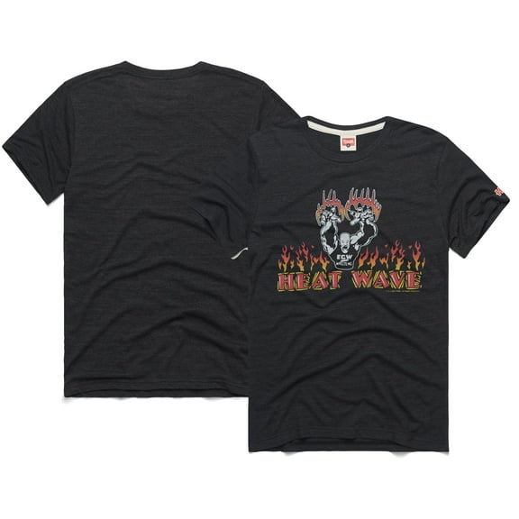 Men's Homage Heather Charcoal ECW Heat Wave Tri-Blend T-Shirt