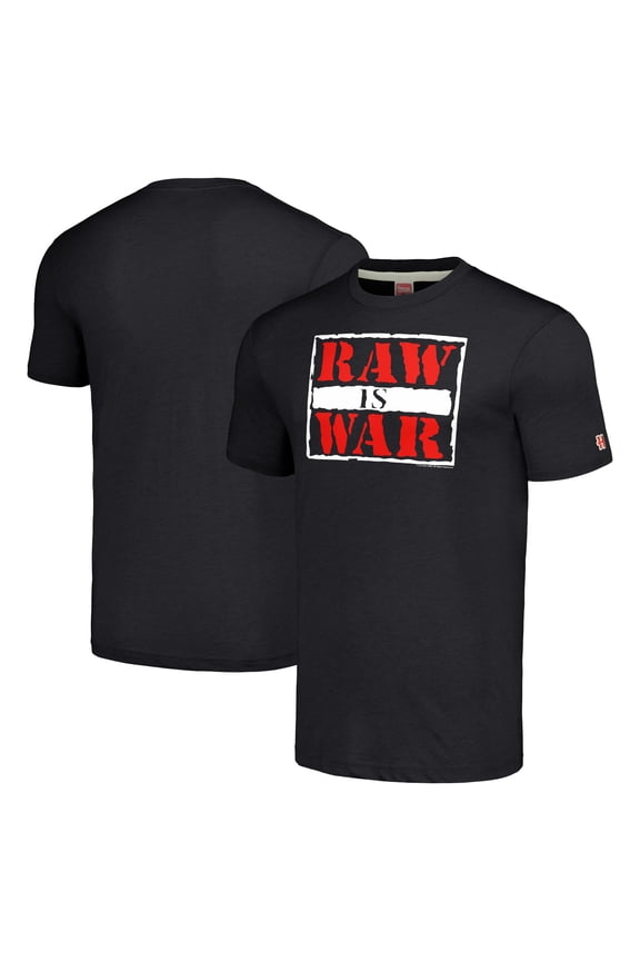 Men's Homage Heather Charcoal RAW IS WAR Retro Logo T-Shirt