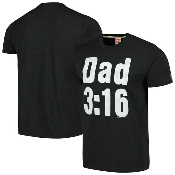 Men's Homage Heather Charcoal "Stone Cold" Steve Austin Dad 3:16 Tri-Blend T-Shirt