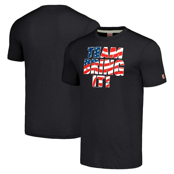 Men's Homage Heather Charcoal The Rock Team Bring It Stars and Stripes Tri-Blend T-Shirt
