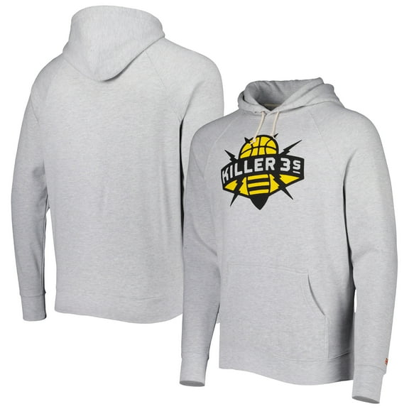 Men's Homage Heather Gray Killer 3's Raglan Tri-Blend Pullover Hoodie