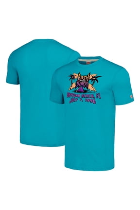 Men's Homage Heather Teal Bash At The Beach 1996 Retro Logo T-Shirt