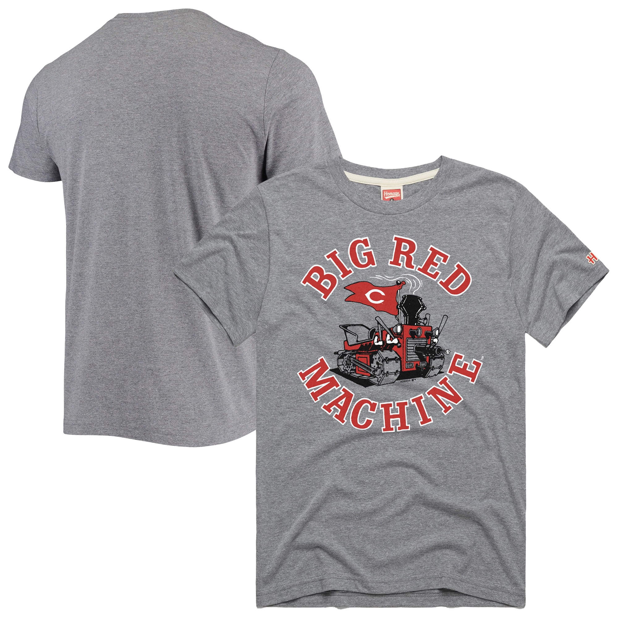 Men's Homage Heathered Gray Cincinnati Reds Hyper Local Tri-Blend T ...