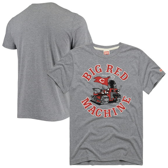 Men's Homage Heathered Gray Cincinnati Reds Hyper Local Tri-Blend T-Shirt