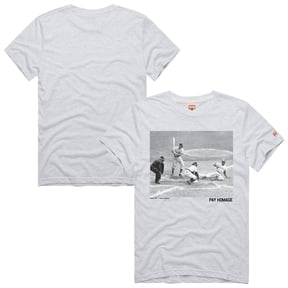 Men's Homage Jackie Robinson Ash Brooklyn Dodgers Cooperstown Collection Pay Homage Player Graphic Tri-Blend T-Shirt
