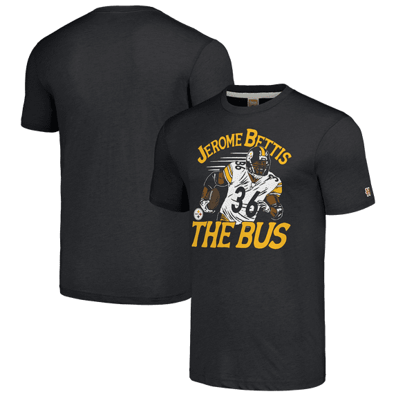 Men's Homage Jerome Bettis Charcoal Pittsburgh Steelers Caricature Retired Player Tri-Blend T-Shirt