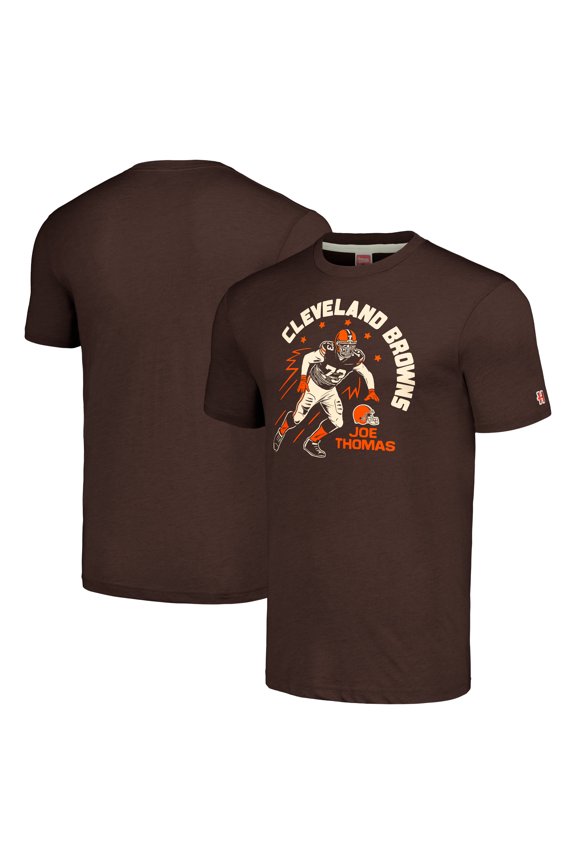 Unisex Homage Joe Thomas Brown Cleveland Browns Caricature Retired Player Tri-Blend T-Shirt