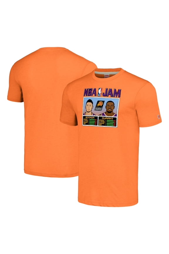 Men's Homage Kevin Durant & Devin Booker Orange Phoenix Suns NBA Jam Tri-Blend T-Shirt