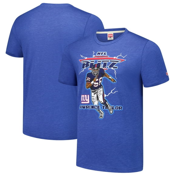 Unisex Homage Lawrence Taylor Heathered Royal New York Giants NFL Blitz Retired Player Tri-Blend T-Shirt