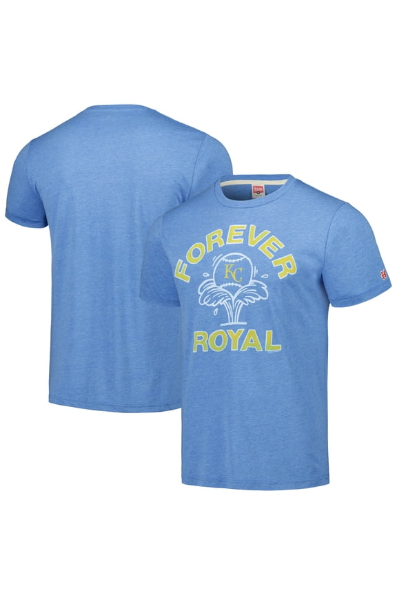 Men's Homage Light Blue Kansas City Royals Doodle Collection Forever Royal Tri-Blend T-Shirt
