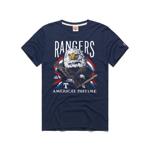 Men's Homage  Navy Texas Rangers America's Pastime Tri-Blend T-Shirt