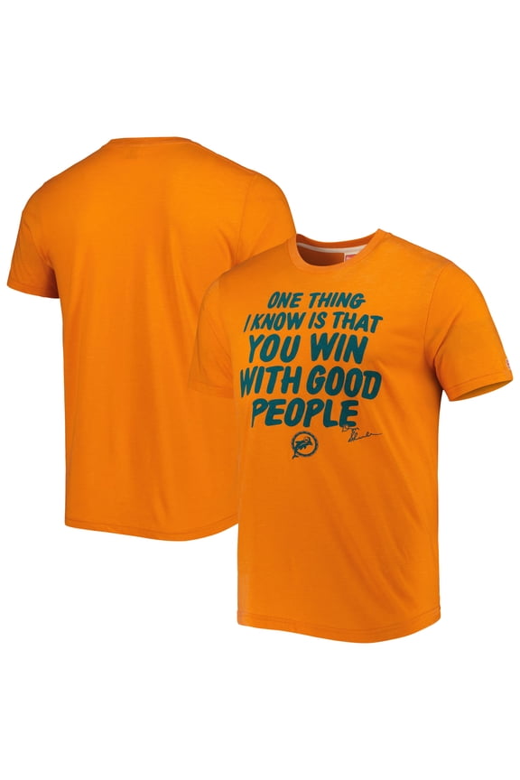Men's Homage Orange Miami Dolphins Hyper Local Tri-Blend T-Shirt