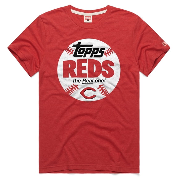 Men's Homage  Red Cincinnati Reds MLB x Topps Baseball The Real One Tri-Blend T-Shirt