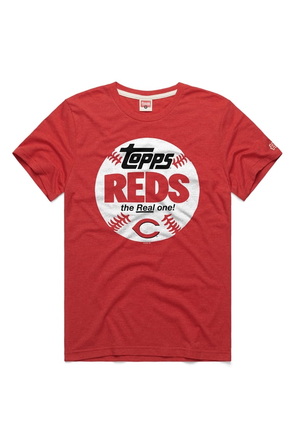 Men's Homage  Red Cincinnati Reds MLB x Topps Baseball The Real One Tri-Blend T-Shirt