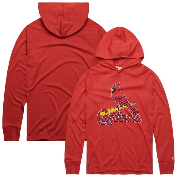 Men's Homage Red St. Louis Cardinals Lightweight Raglan Tri-Blend Pullover Hoodie
