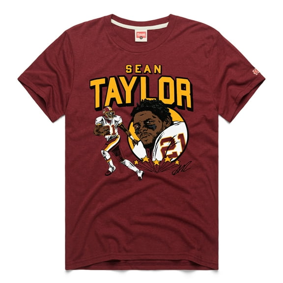 Men's Homage Sean Taylor Burgundy Washington Commanders Caricature Retired Player Tri-Blend T-Shirt