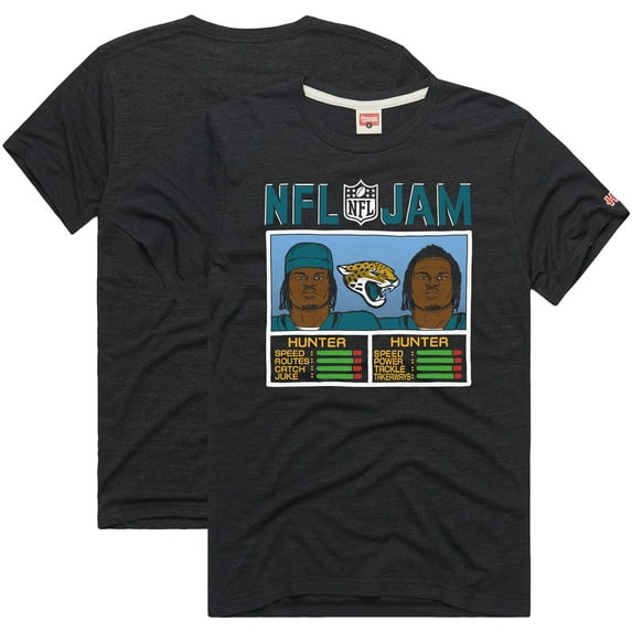 Unisex Homage Travis Hunter Black Jacksonville Jaguars NFL Jam Tri-Blend T-Shirt