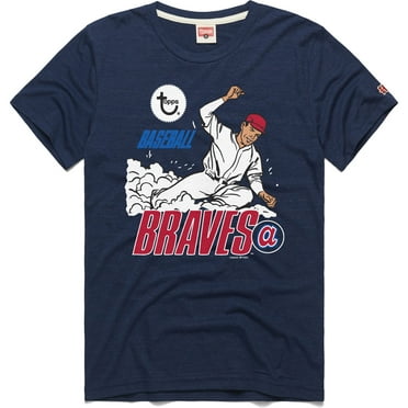 Men's Homage x Topps Navy Atlanta Braves Tri-Blend T-Shirt