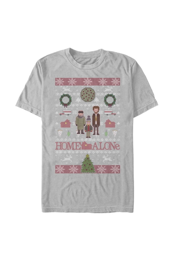Men's Home Alone Characters Ugly Sweater Graphic T-Shirt