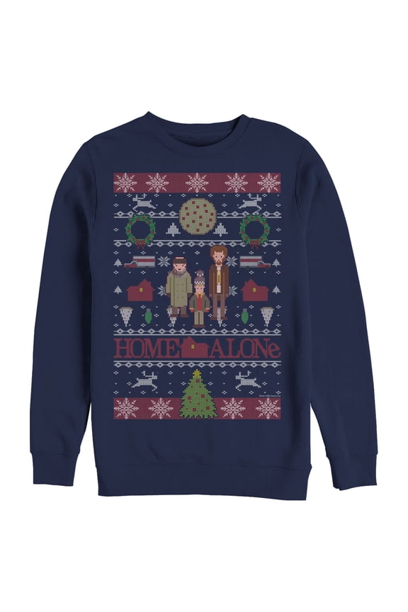 Men's Home Alone Characters Ugly Sweater Sweatshirt Navy Blue X Large