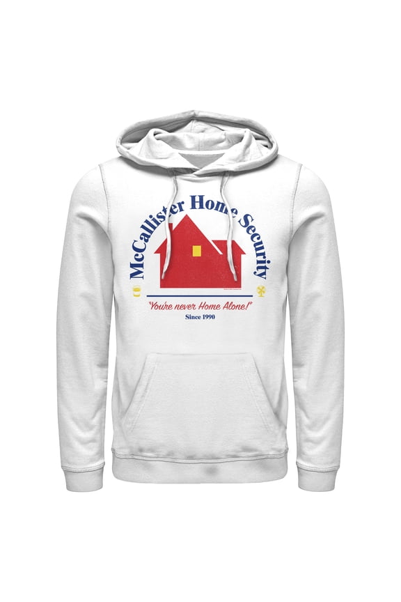 Men's Home Alone McCallister Home Security Pull Over Hoodie White 2X Large
