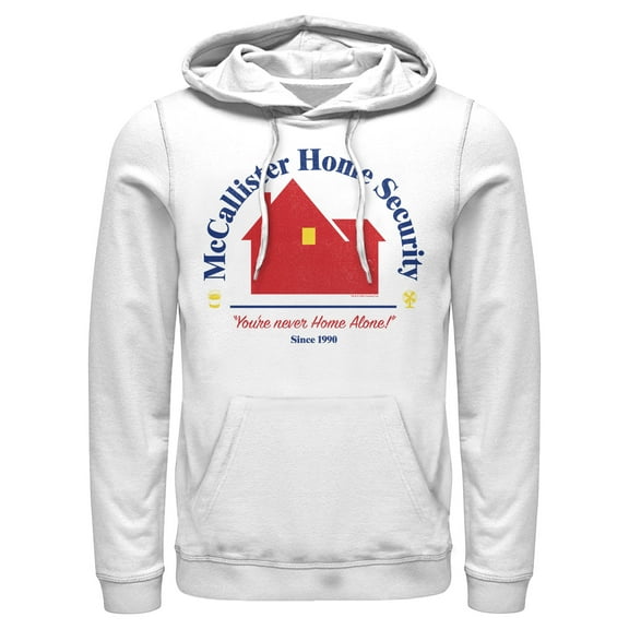 Men's Home Alone McCallister Home Security  Pull Over Hoodie White X Large