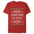 thumbnail image 1 of Men's Home Alone Merry Christmas Ugly Sweater Graphic Tee Red Small, 1 of 10