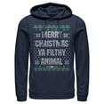 thumbnail image 1 of Men's Home Alone Merry Christmas Ugly Sweater Pull Over Hoodie Navy Blue Large, 1 of 4