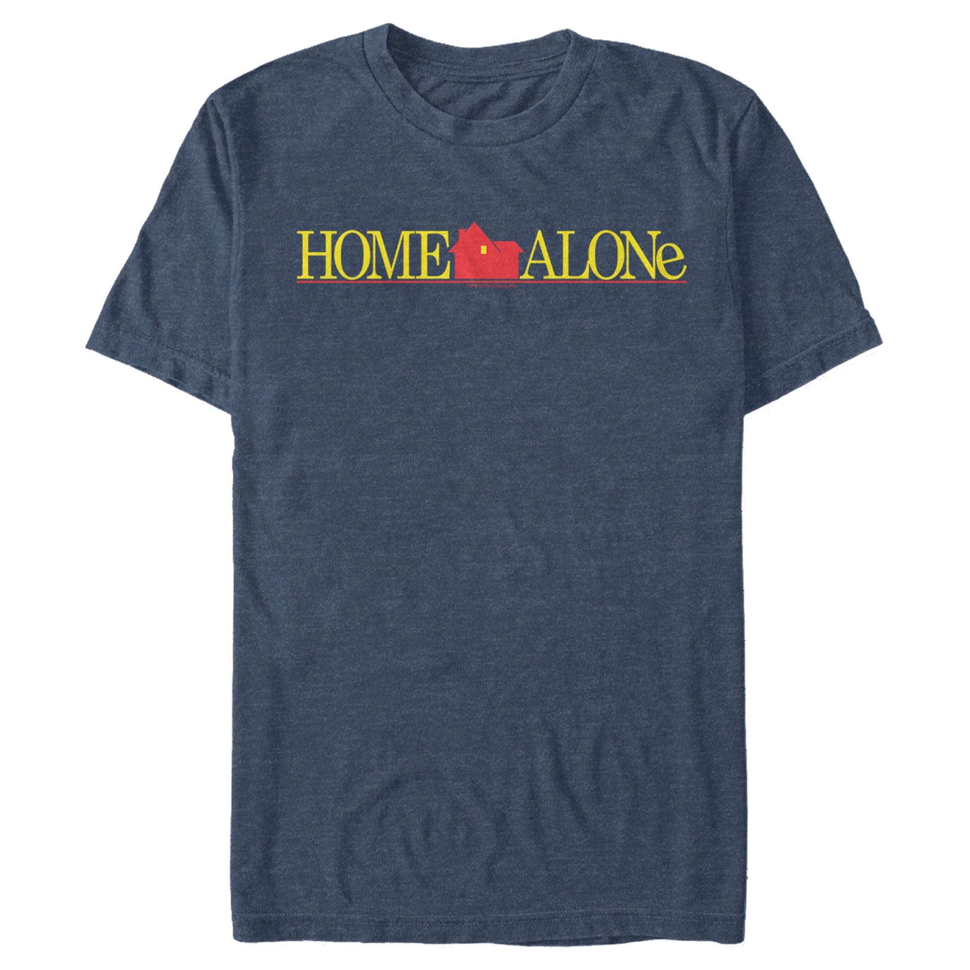 Men's Home Alone Movie Logo Graphic Tee Navy Blue Heather