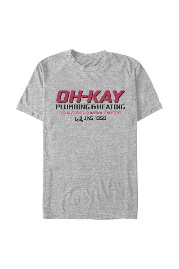 Men's Home Alone Oh-Kay Plumbing & Heating Graphic Tee Athletic Heather Large
